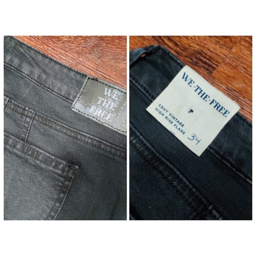 We The Free Black Flare Jeans Womens Size 34 Boho Antiquewash NWT - Picture 9 of 16